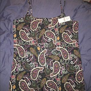 LOFT, paisley cami, L, NWT, adjbl straps